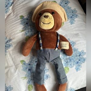 Apple Park Teddy Bear Barney W Triple Love Hearts Brown